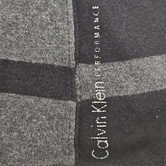 Calvin Klein Stripped Long Sleeves Cotton T-Shirt Medium Black/ Gray - Picture 7 of 16